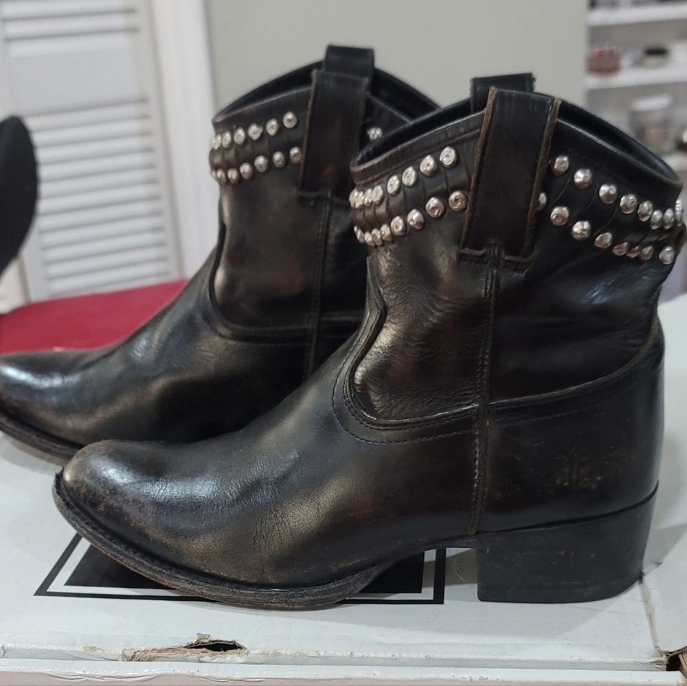 Frye Diana cut, studded ankle boots